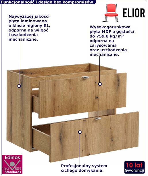 Szafka do łazienki Varax 10X 80 cm dąb