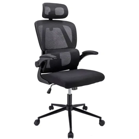 Czarny ergonomiczny fotel biurowy Oradis 4X