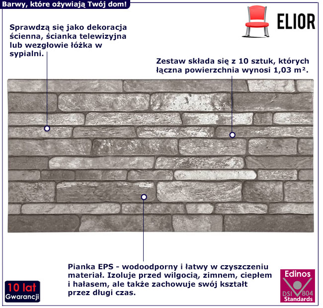 Panele ścienne Paloma ciemnoszary