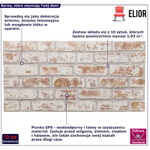Panele na ścianę Zofrox kolor czerwono-biały