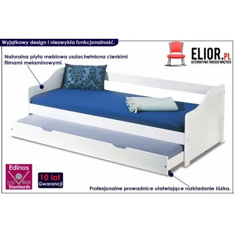 Fotografia Wielofunkcyjne dwuosobowe łóżko rozsuwane Blurry - białe z kategorii Pokój dziecięcy