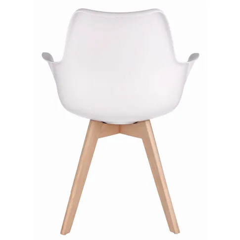 Białe krzesło z podłokietnikami w stylu skandynawskim Ahus