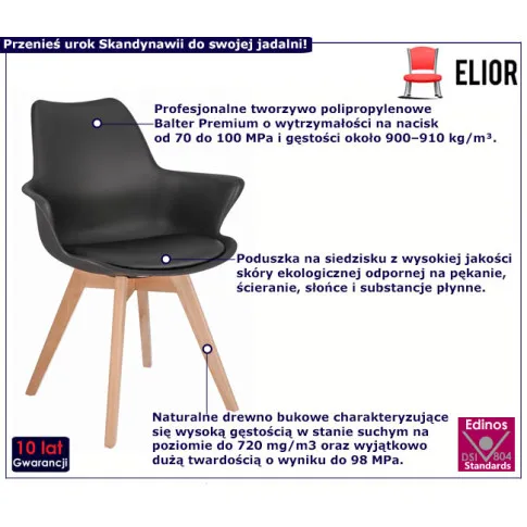 Skandynawskie krzesło na drewnianych nóżkach Ahus