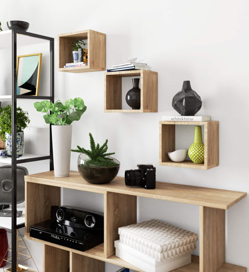 Prezentacja półek Cetus dąb sonoma