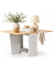 Składany stół z drewna sosnowego biały + miodowy brąz- Hapi w sklepie Edinos.pl