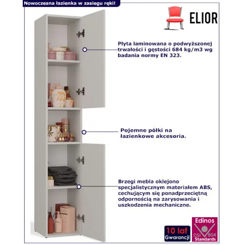 Wąski słupek łazienkowy Ulissa 5X kaszmir