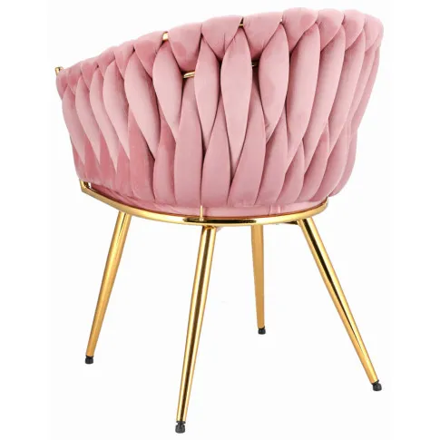 Welurowe plecione krzesło w stylu glamour Azan