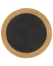 Czarny okrągły dywanpleciony 90 cm - Pori 3X w sklepie Edinos.pl