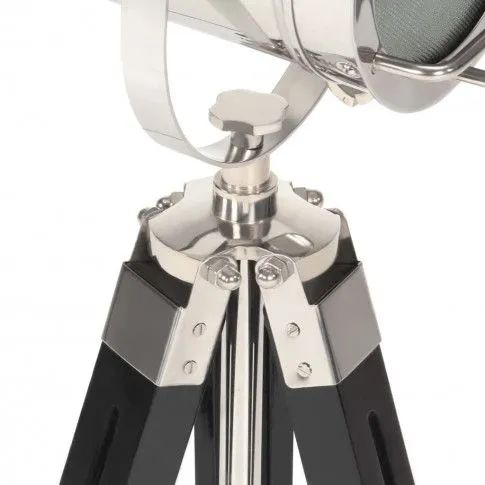 Szczegółowe zdjęcie nr 11 produktu Czarna drewniana lampa stojąca z ruchomym kloszem - EX190-Erfis