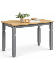 Klasyczny drewniany stół szary + miodowy brąz - Kirison w sklepie Edinos.pl