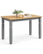 Klasyczny mały stół szary + miodowy brąz - Kirison w sklepie Edinos.pl