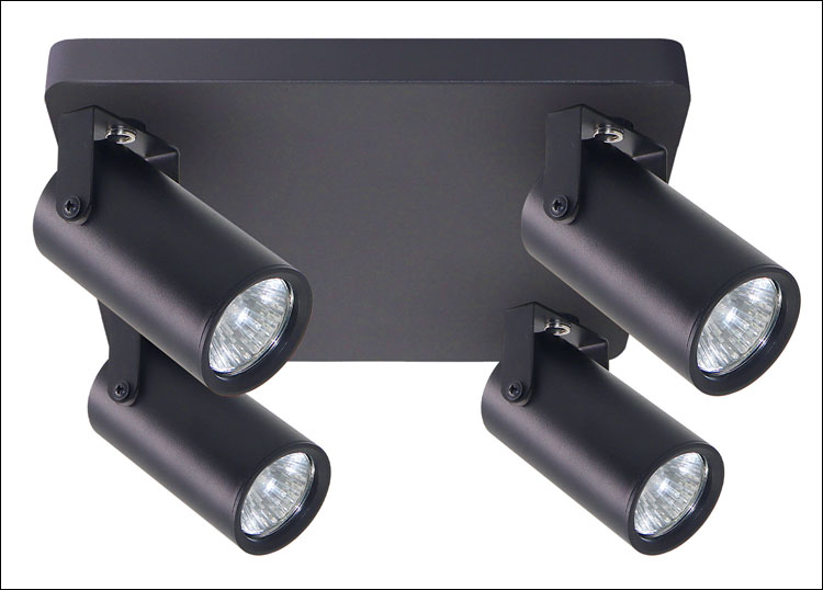 Czarna lampa 4-punktowa reflektorowa na dysku Z073-Egip