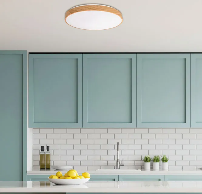 Plafon sufitowy LED drewniany Z078-Retioz w nowoczesnej kuchni