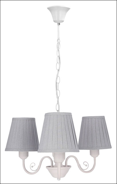 Szary klasyczny żyrandol z 3 abażurami Z066-Nadir