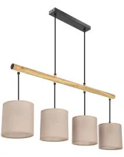 Lampa wisząca nad wyspę z 4 zwisami beż + czarny - Z061-Nasaro w sklepie Edinos.pl