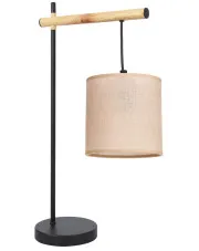 Klasyczna lampa stołowa z abażurem beż + czarny - Z060-Nasaro w sklepie Edinos.pl