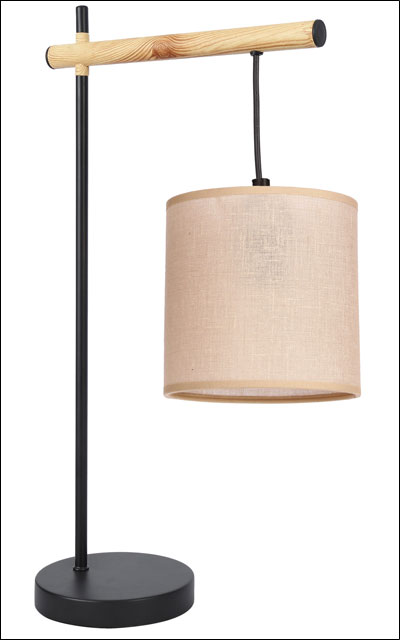 Beżowa lampa stołowa z abażurem do salonu Z060-Nasaro