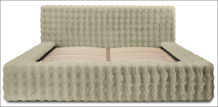 Szare łóżko tapicerowane z pojemnikiem Ferante