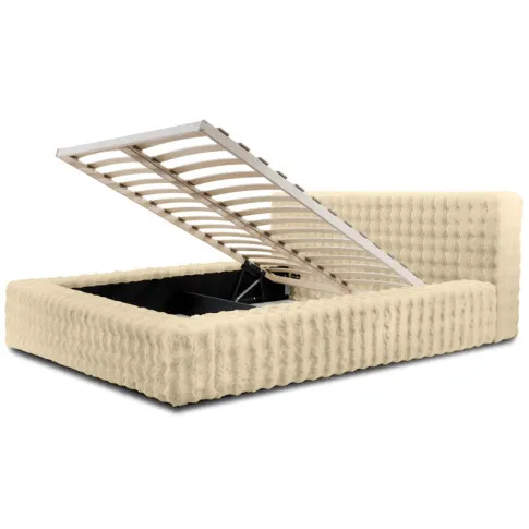 bezowe lozko pluszowe z pojemnikiem rannia