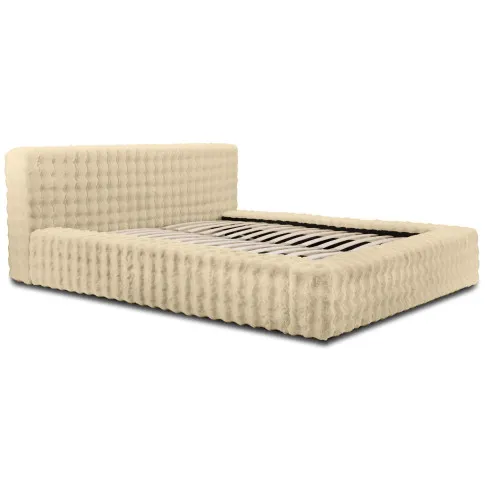 bezowe pluszowe lozko tapicerowane rannia