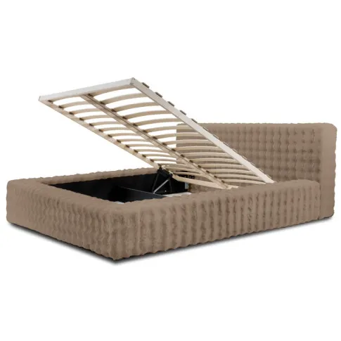 Unoszony drewnainy stelaż w łóżku tapicerowanym Rannia