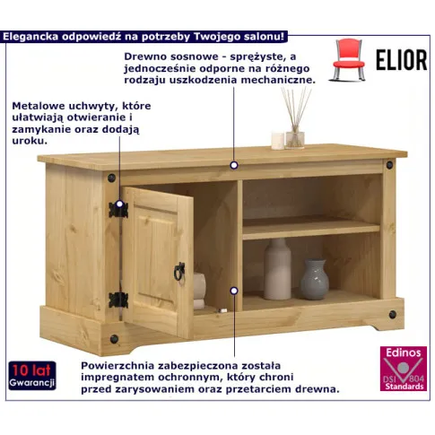 Drewniana szafka RTV z drzwiczkami Hilioks 4X