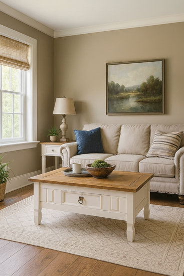 Prezentacja stolika kawowego Mires 4X biały+miodowy brąz