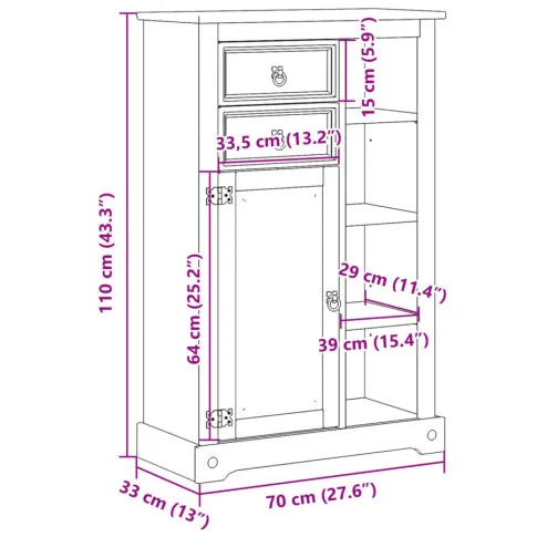 Wymiary szafki Juweti 5X