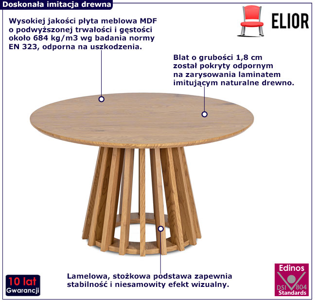 Okrągły skandynawski stolik kawowy Foren