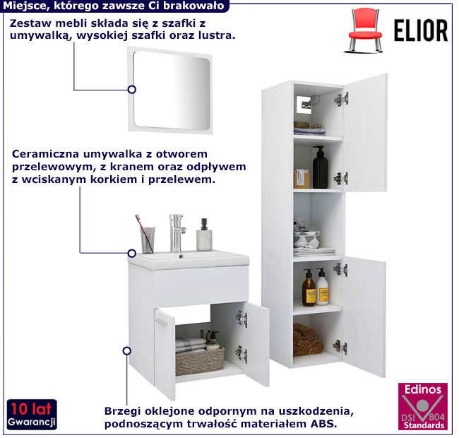 Zestaw mebli Astron 3X biały mat