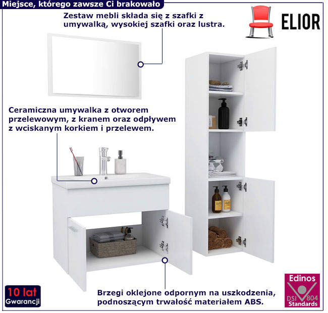 Zestaw mebli Astron 4X biały mat