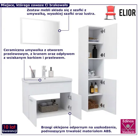 Komplet mebli do mebli Seriso 4X kolor biały mat