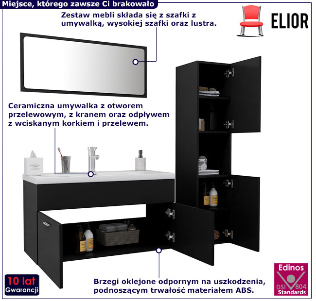 Zestaw mebli Astron 5X czarny