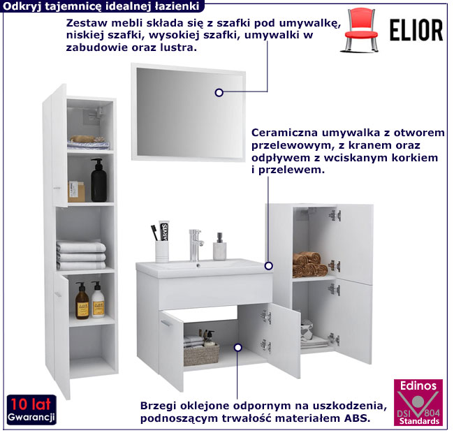 Zestaw mebli Coda 3X biały mat