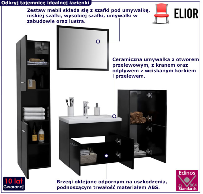 Zestaw mebli Coda 3X czarny