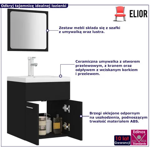 Komplet mebli łazienkowych Fogrux 4X kolor czarny
