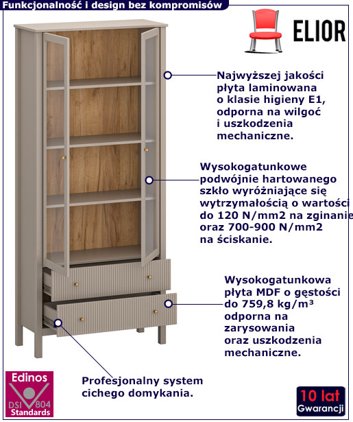 Wysoki regał z witryną Envilo 14X