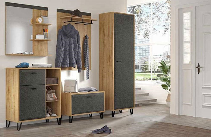 Komplet do przedpokoju: komoda regał szafka lustro wieszak Grelona 14X