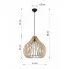 Szczegółowe zdjęcie nr 4 produktu Skandynawska lampa wisząca z drewnianym kloszem - EX550-Bailey