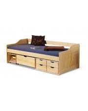 Jednoosobowe łóżko drewniane z szufladami Nixer