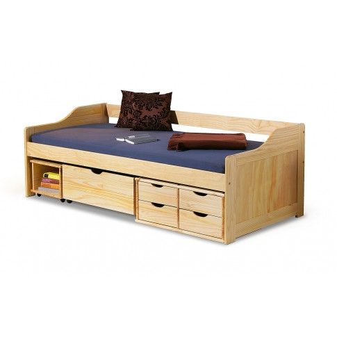 Zdjęcie produktu Jednoosobowe łóżko drewniane z szufladami Nixer.