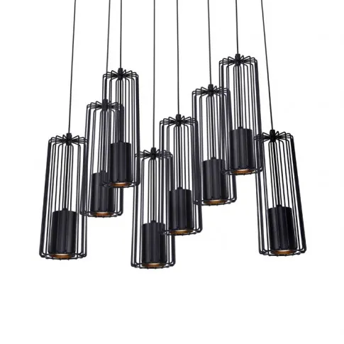 Szczegółowe zdjęcie nr 4 produktu Czarna duża industrialna lampa wisząca nad stół - S777-Millor