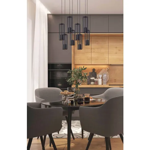 Fotografia Czarna duża industrialna lampa wisząca nad stół - S777-Millor z kategorii Lampy