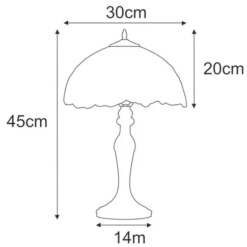 Rysunek z wymiarami lampy A656-Afla