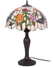 Stylowa lampa stołowa z witrażowym kloszem - A657-Afla w sklepie Edinos.pl