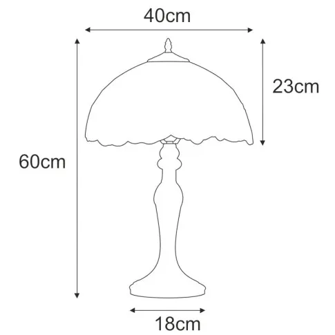 Rysunek z wymiarami lampy A657-Afla