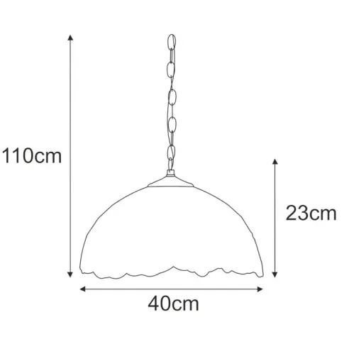 Rysunek z wymiarami lampy A659-Ahra