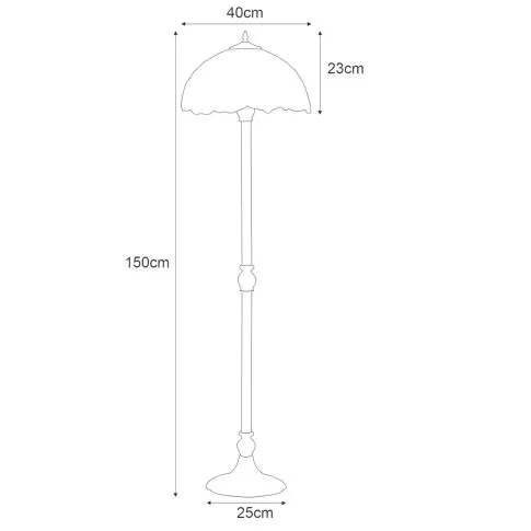Rysunek z wymiarami lampy A662-Ahra