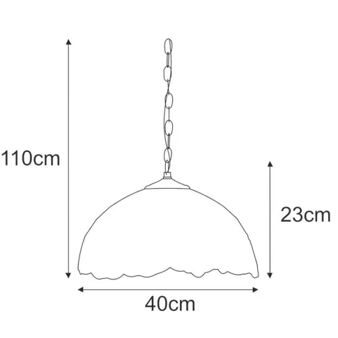 Rysunek z wymiarami lampy A663-Arla