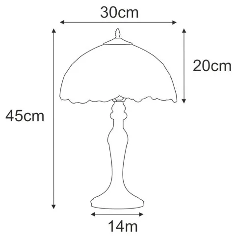 Rysunek z wymiarami lampy A664-Arla